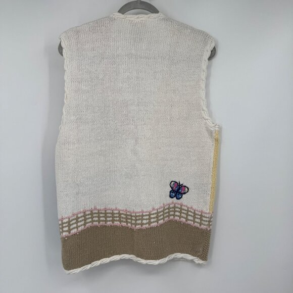 vintage koret francisca knit butterfly button up sweater vest woman’s size mediu - Picture 9 of 11